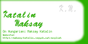 katalin maksay business card